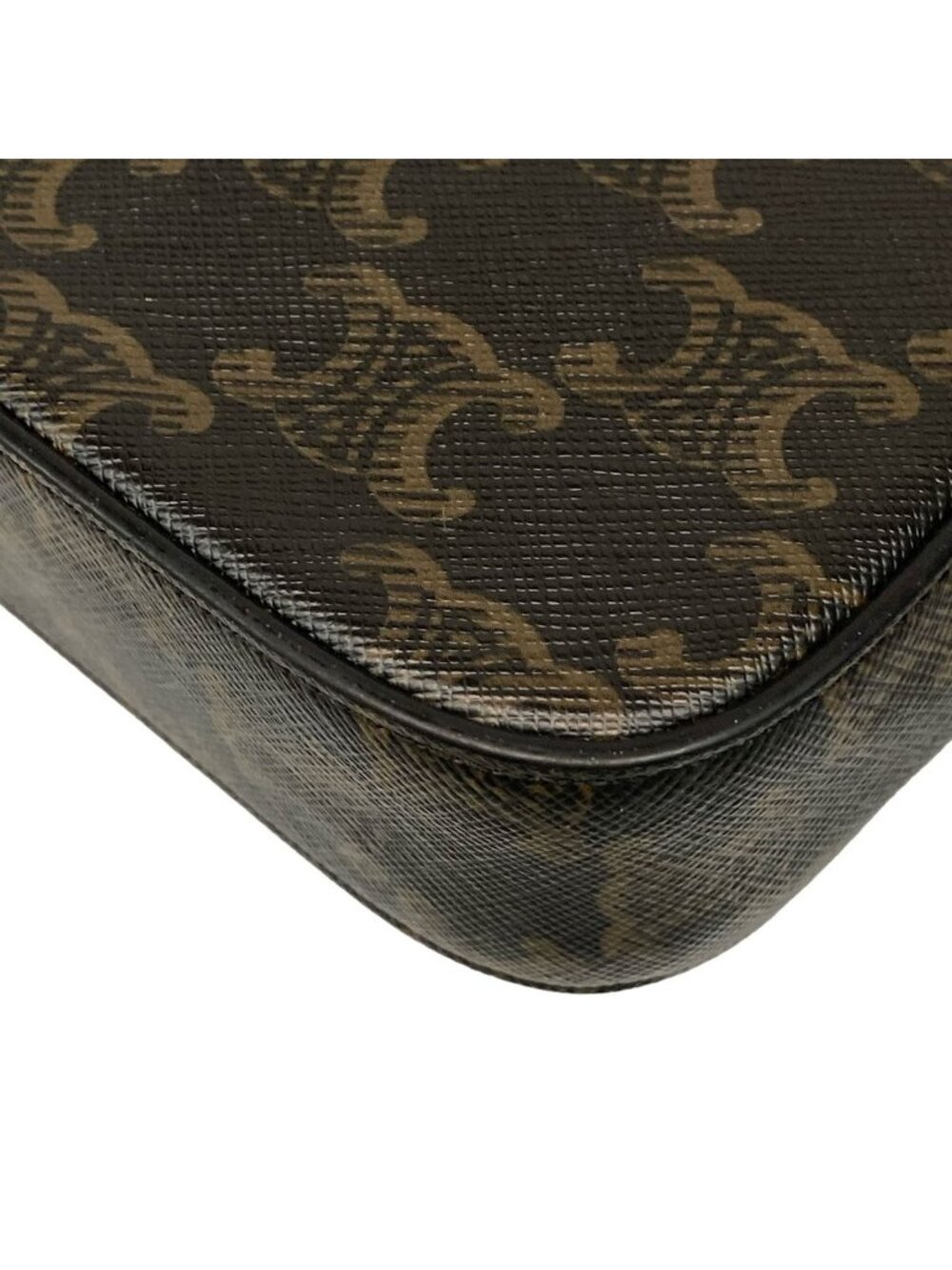 ★SOLD★ Celine Shoulder Bag Mini Triomphe Black Dark Brown Leather - Picture 6 of 15